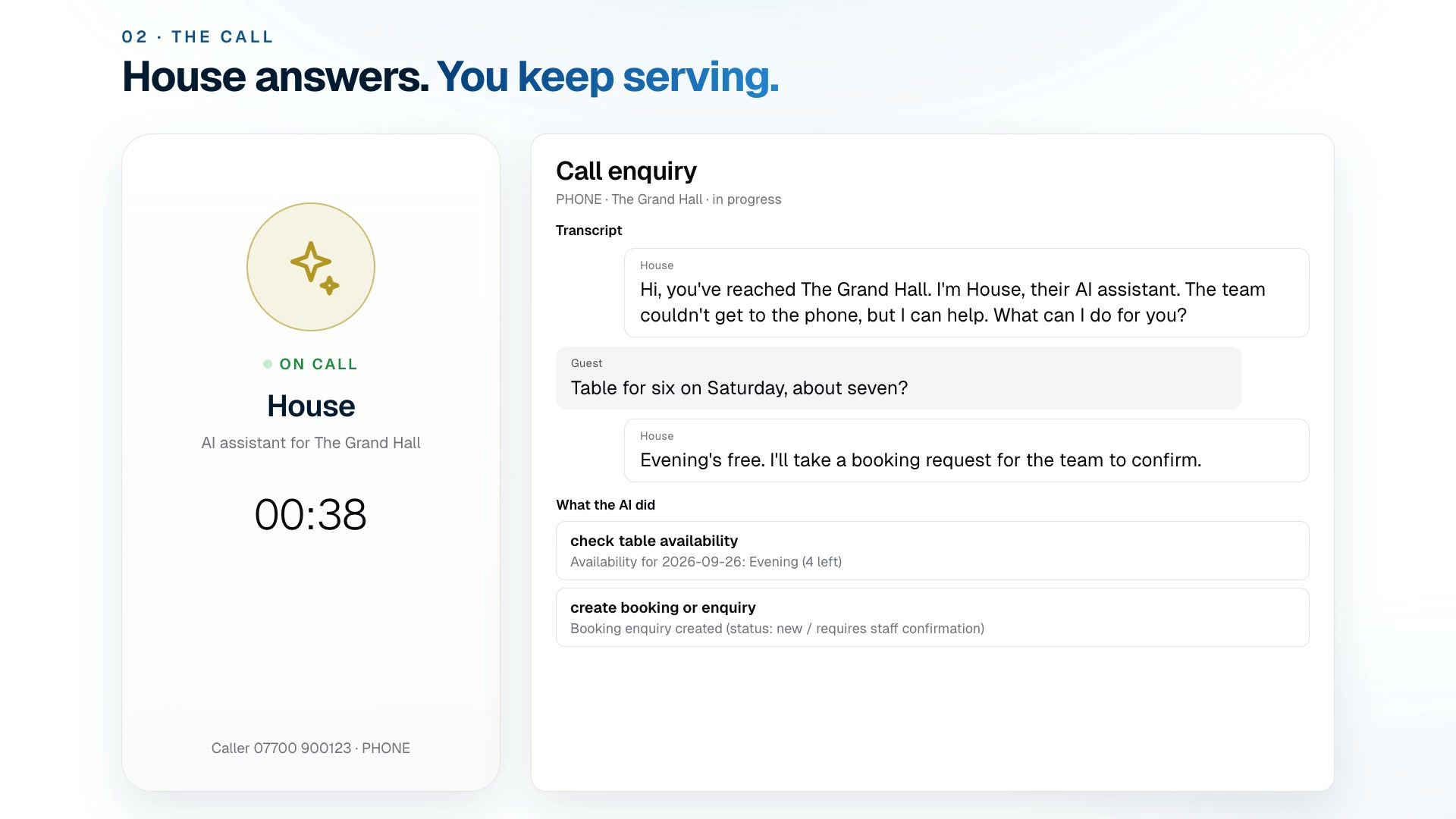 AI receptionist in HouseDesk